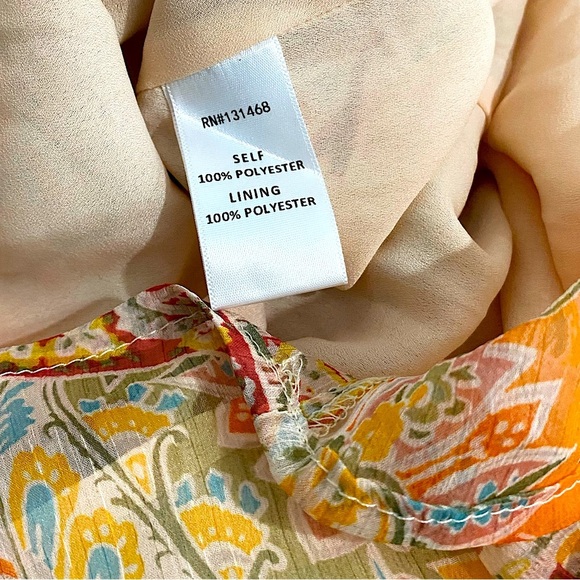 Fate The Label NWT Paisley Floral Romper Orange Patchwork Print - Picture 10 of 13